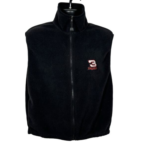 Dale Earnhardt Competitor’s View Vintage Zip Up Black Fleece Vest Size Large - Picture 1 of 9